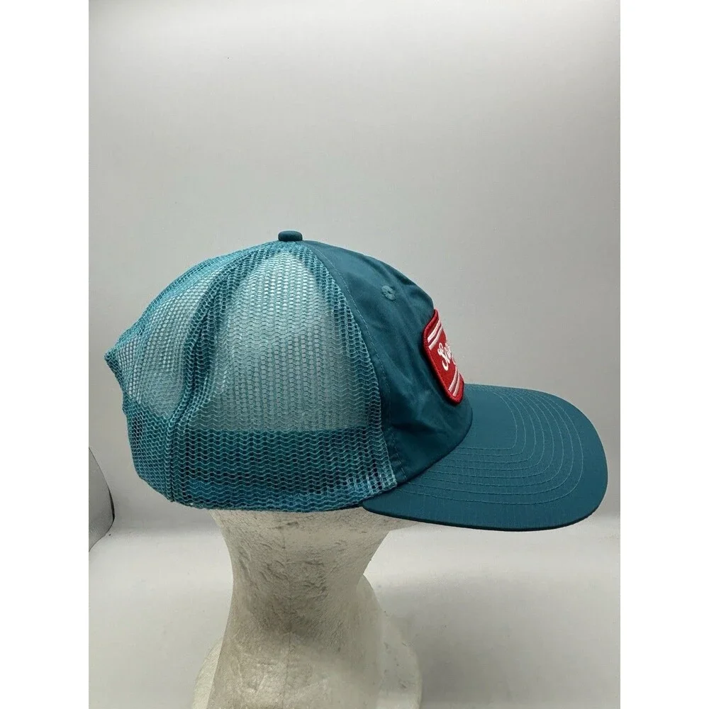 Seager Co Waylon Hat Teal Blue Nylon Mesh Trucker Snapback Cap Western Surf Mens